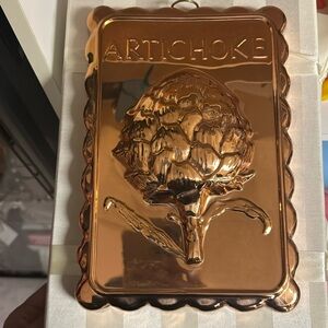 Copper Rect. Artichoke wall decor . $20.00 EACH. SIZE 10 1/2 X 7 1/3